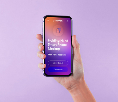 Free Hand Holding Psd Smartphone Mockup hand phone mockup smartphone mockup
