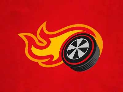 RedLine - Design Series Logo apparel design automobile automotive brand car fire flame fun icon illustration logo pop culture red retro shirt speed tire toy vintage wheel