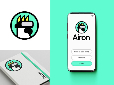 Airon air animal bird brand circle consumer electronics green headset identity logo mobile network notebook parrot phone review rounded vr