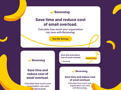 Internal Email Communications Software | Display Ads ads banana calculator conversion design cro design email mailchimp marketing monkey purple roi saas software tofu ui ux web yellow