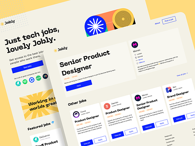 Jobly agency branding design job board studio web design