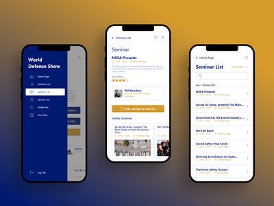 Event App design event event app mobile mobile app mobile design navy blue orange quick shot ui ux ux