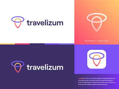 Travelizum - Logo Design app icons branding brandmark debut design icon logo logo design minimal tour travel