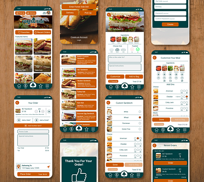 Forest Side Deli App app branding design figma food logo ui ui design ux ux design