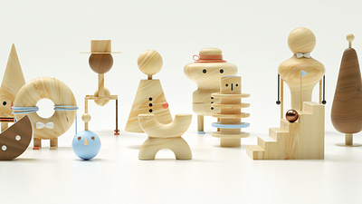 Bestiary 3d art 3d illustration 3dcharacters character cinema4d design francisco cortes illustration octanerender poetry toydesign toys wood