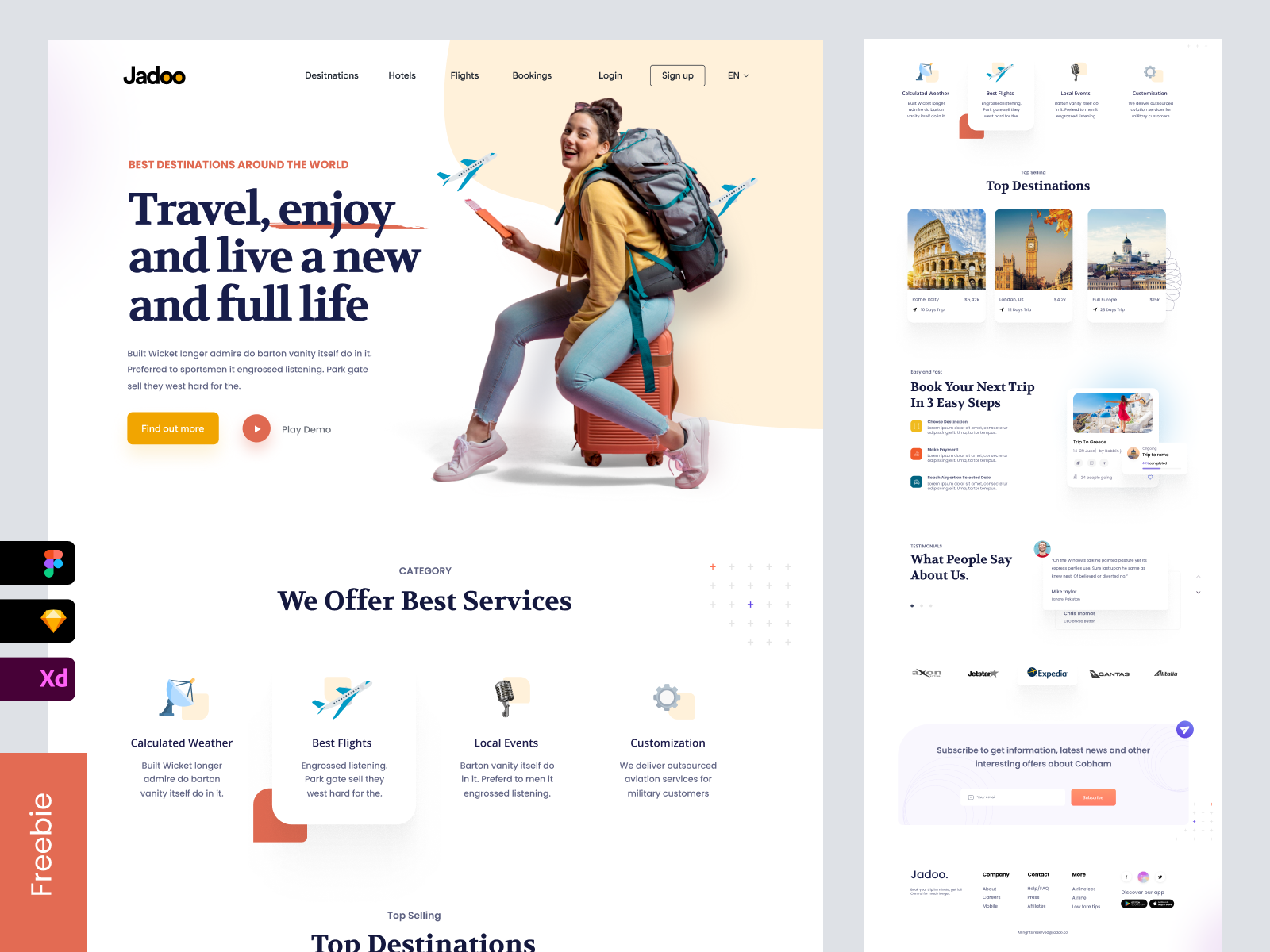 Example of Web design : Travel Agency Landing Page