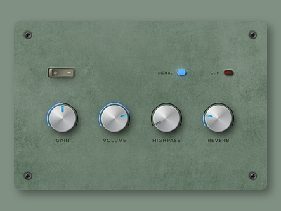 Skeuomorphic Audio Preamp Reverb adobe adobe xd audio esqueomorfico esqueomorfismo graphic design illustration reverb skeomorphic skeomorphism vector vintage xd