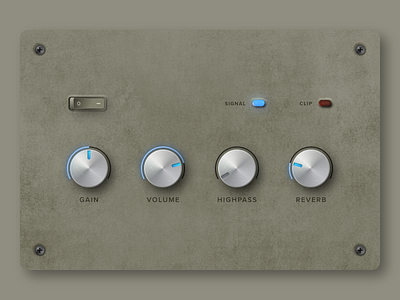 Skeuomorphic Audio Preamp Reverb audio graphic design illustration reverb vector vintage