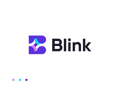 Blink b b logo blink branding connection crypto geometric lettermark light link logo mark modern space star startup symbol tech technology