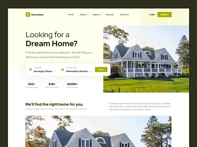 Homeland Real Estate architecture design home homeland house land real estate website