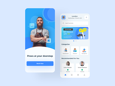 Proes Home App android app app design hairdressers handymen home home app home services interface design ios proes ui ui design ux ux design