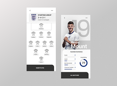 Football App Concept chelsea england figma football football app football club goal lineup match minimalist mobile app news player statistic soccer soccer app sport stats strategy ui