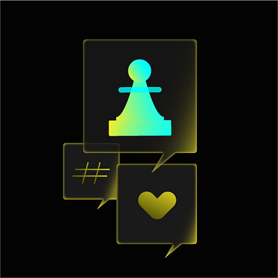 Chess Icon PR Hashtag Social dark theme design graphic design illustration logo mobile app ui ux ui uxui