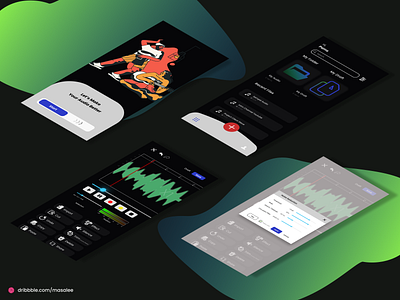 Audio Editor App app design illustration ui ux