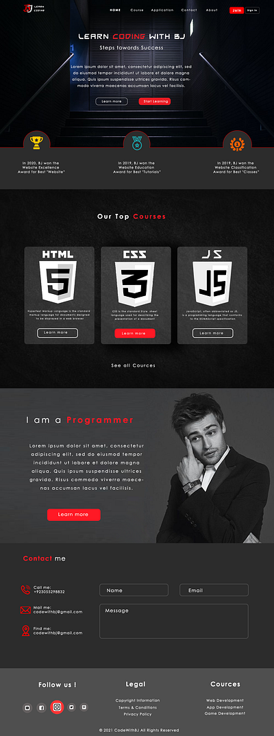 Tutorial Website Design landing page web design