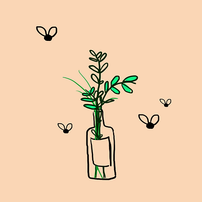 Flies 2d animation animation bottle design flies gif graphic design houseplants illustration motion graphics photoshop plants sunday afternoon