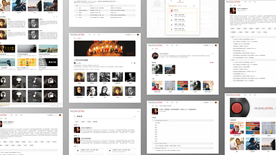 Classical music website design red white