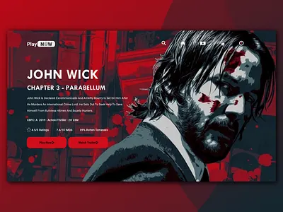 Play Now- Smart TV App branding design entertainment app john wick logo play now smart tv app tv app tv app design tv ui ui uidesign ux youtube