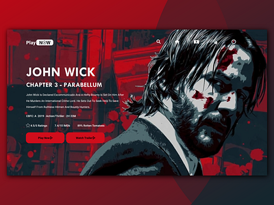Play Now- Smart TV App branding design entertainment app john wick logo play now smart tv app tv app tv app design tv ui ui uidesign ux youtube
