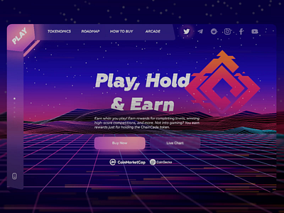 Chaincade Play2Earn Crypto Platform 3d animation app blockchain branding crypto cryptocurrency dark mode dashboard design graphic design illustration landing page logo minimal motion graphics nft ui web3 website