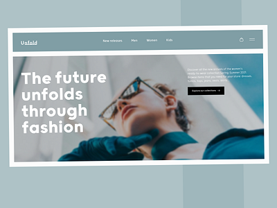 Unfold - Fashion hero page app branding design fashion hero illustration landingpage logo minimal mobile typography ui ui ux web webdesign webpage