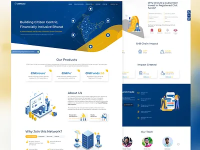 ChitMonks Website adobe xd asthetic website beautiful website blue bootstrap chitfund chitmonks finance landing page money revolution website website design yellow