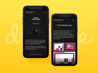 📲 Note → A year in Dribbble 3d mobile portfolio web design