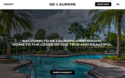 Hotel Landing Page branding design ui