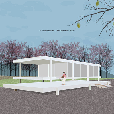 Farnsworth House || Ludwig Mies van der Rohe architect architects architecture architectures art artist artists arts design digital art digital artist digital artists digital arts illustration illustrations vector visual art visual artist visual artists visual arts