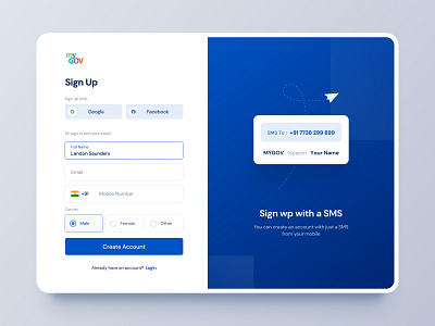 India MyGov | Sign Up Redesign branding landing page redesign signup ui webdesign website