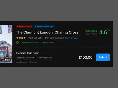 Hotel Info UI (Dark & Light) book booking figma hotel prototyping room ui uikit ux wireframe