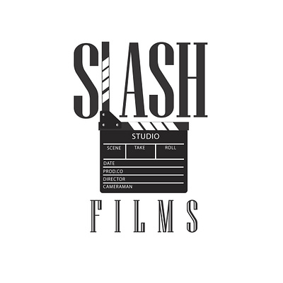 Slash Films branding cinema clapperboard design film graphic design icon illustration logo movie slash vector