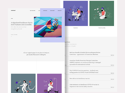 Carehood - Home Page accessible carehood clean design health healthcare home home page minimal minimalistic product design responsive ui user interface ux webdesign website website design
