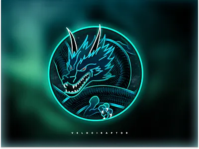 Velociraptor Sticker | Beyblade Game UI🐍🐉 blue circle design dragon figma game graphic design green illustration logo moon snake speed sticker ui vector velocity