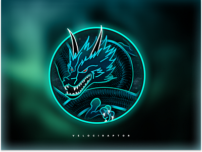 Velociraptor Sticker | Beyblade Game UI🐍🐉 blue circle design dragon figma game graphic design green illustration logo moon snake speed sticker ui vector velocity