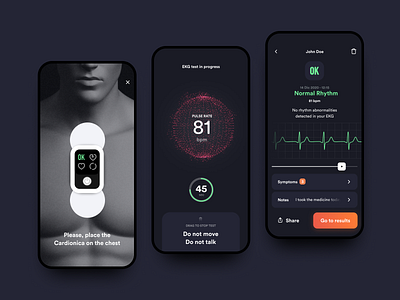 Cardionica ECG App 3d app cardio design ecg health mobile ui uxui
