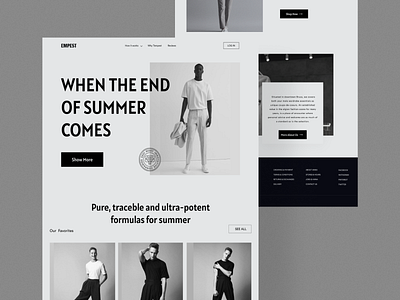 Fashion Product Website - EMPEST category clothing brand e commerce ecommerce fashion header landing page layout online store product shopify shopping ui design uiuxdesign website