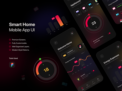 Smart Home Management App UI 🔥 app app ui creative glassmorphism home automation interface minimal mobile app remote control smart app smart device smart home smartapp smarthouse trendy ui uidesign ux