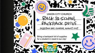 Back to School Drive back to school church design church graphic design church graphics church media design illustration