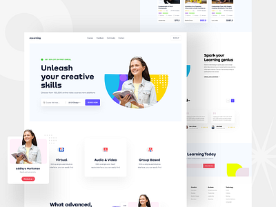 Online education Landing page classroom clean course education educational ibrhaim emran landing page learning online platform preschool ui ux virtual class web web design website