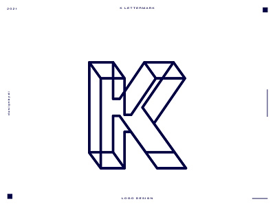 K Lettermark - K Monogram Logo Design branding