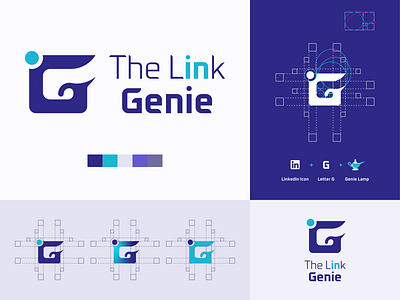 LinkedIn Genie - logo design application brand branding creative design drawing graphic design illustration innovation logo logodesigner ui ux vector webapp