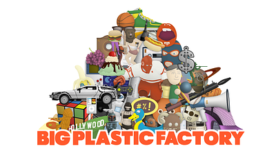 Big Plastic Factory album art comic design illustration music type design writing