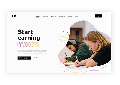 E-learning platform | landing page design e learning platform learn ui web web design