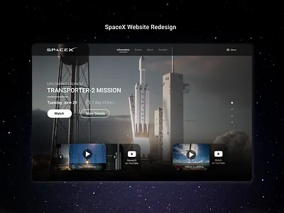 SpaceX Website design redesign spacex ui web design