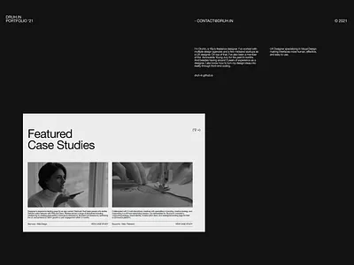 Portfolio ‘21 adobe xd black branding clean design dribbble druhin figma flat minimal portfolio typography ui web design