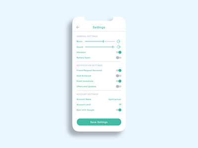 DailyUI #007 - Settings 007 app daily daily ui dailyui design settings ui