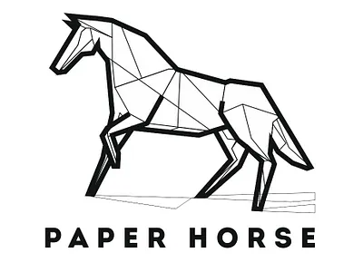 Paper horse horse logo origami paper