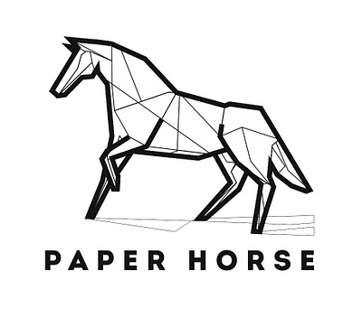 Paper horse horse logo origami paper