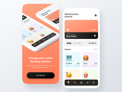 Fintech App Design Concept app application banking card credit debit figma finance fintech ios ui user experience user interface ux